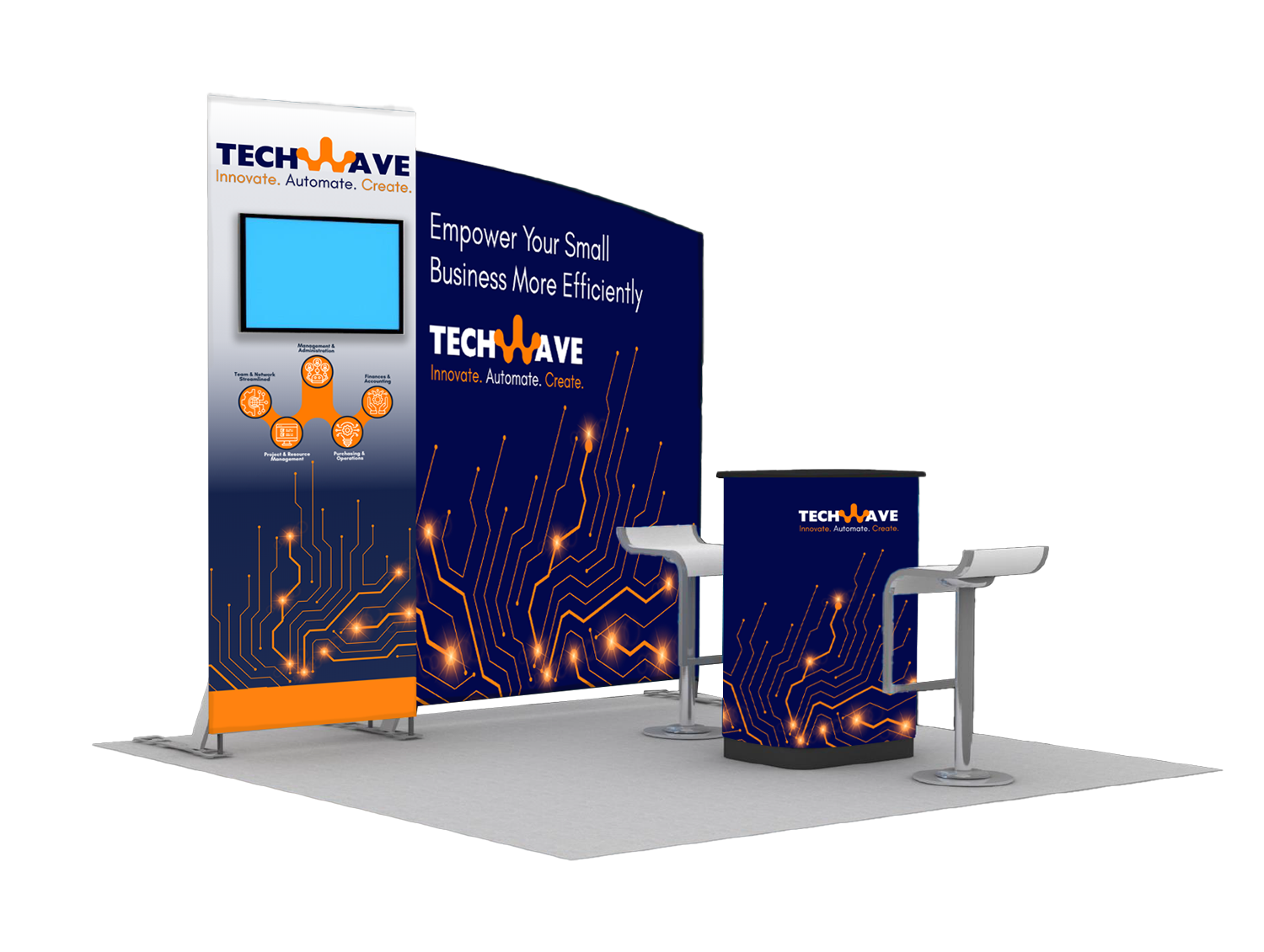 10' FabLite Multi-Layered Angled Pillowcase Exhibit w/ Kiosk (DL312531N)