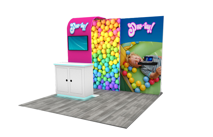 10' Aitkin SEG Backlit Graphic Rental Exhibit w/ Workstation (RT89007)