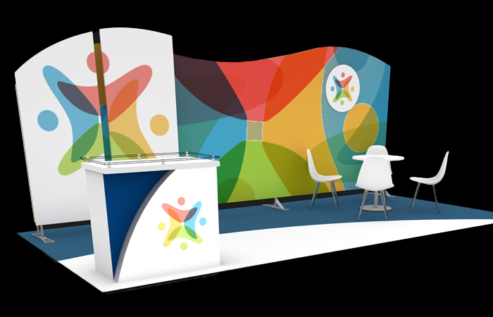 20' Moorehead Pillowcase Tubular Rental Booth w/ Reception Counter (RT87577)