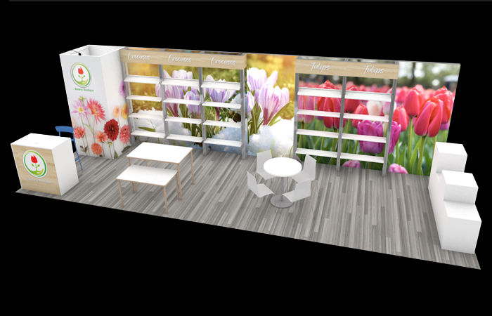 30' Anoka Backlit SEG Rental Display w/ Product Displays and Storage (RT88600)