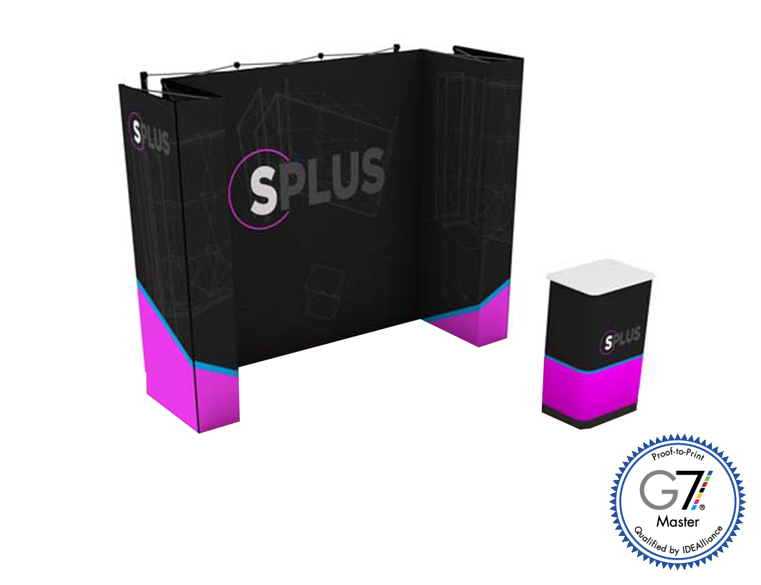 Graphic Refresh - 10' SPlus Double Corner SEG Fabric Pop-up w/ Counter (DL31832N-GR)