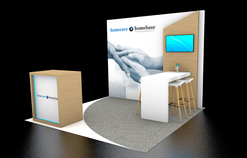 10' x 10' Presentation Display w/ Meeting Area and Reception Counter (ID0513)