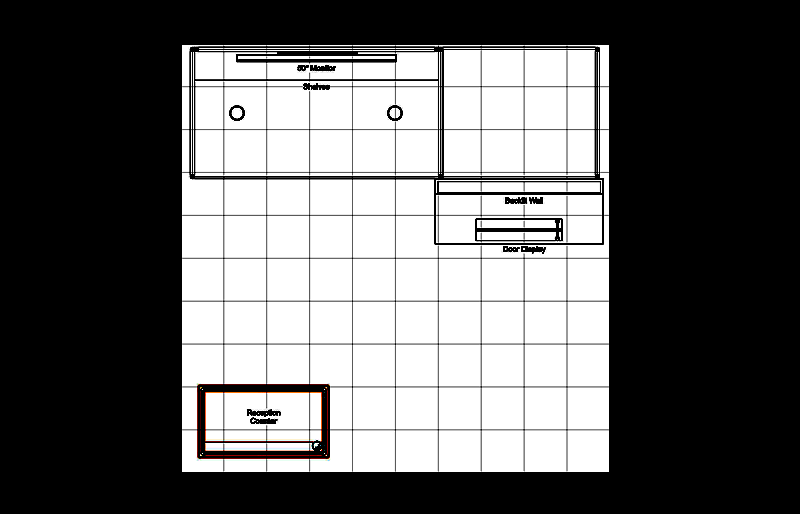 10' x 10' Product Display Exhibit w/ Monitor and Reception Counter (ID0514)