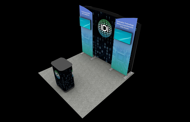 10' x 10' FabLite Display w/ Dual Monitors and RollOne Counter (ID0515)