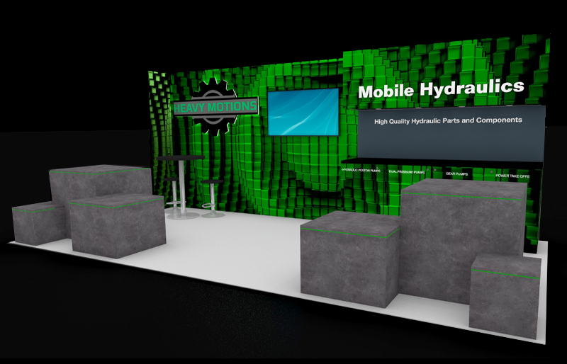 10' x 20' DesignLine Display w/ EdgeLit Product Pedestals (ID0525)