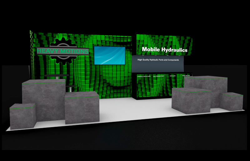 10' x 20' DesignLine Display w/ EdgeLit Product Pedestals (ID0525)