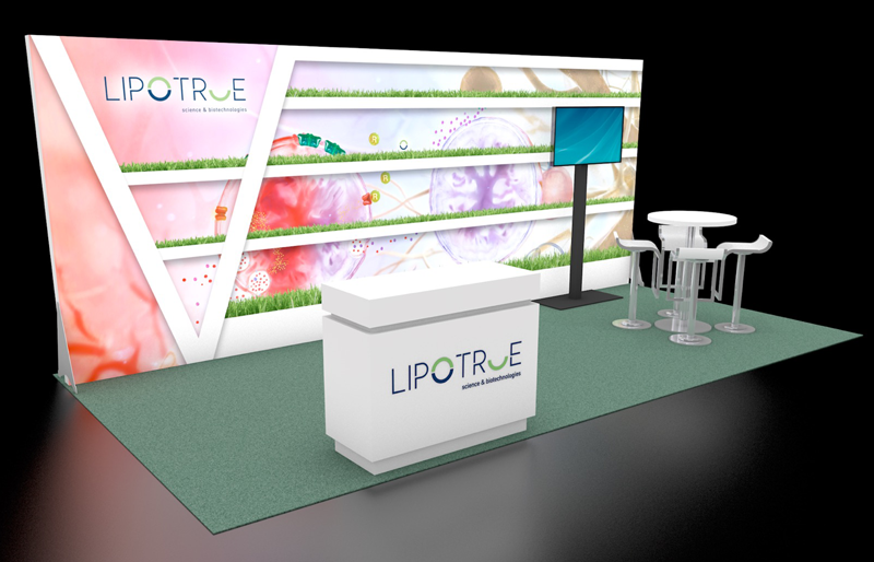 10' x 20' Backlit LightWall Display w/ Reception Counter and Meeting Area (ID0530)