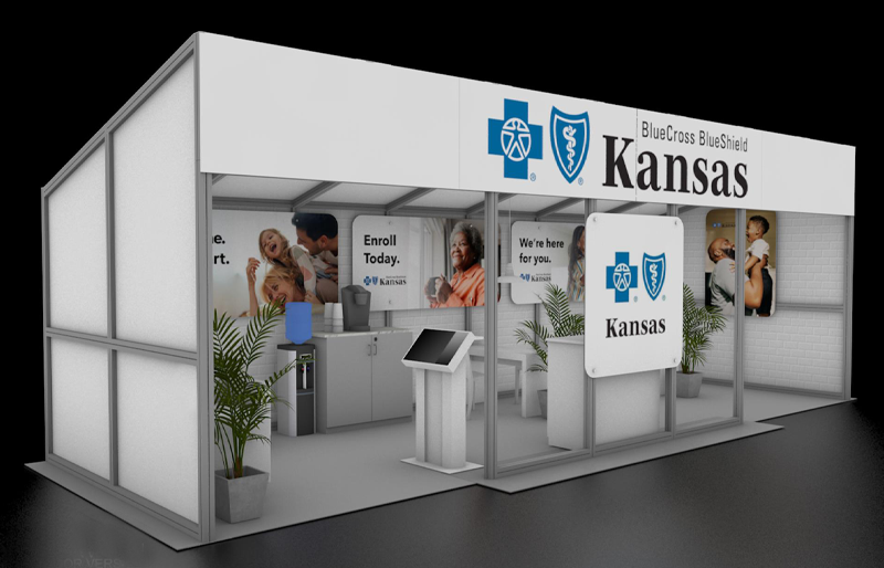 10' x 30' DesignLine Outdoor Exhibit w/ Enclosed Meeting Area and Reception Counter (ID0551)