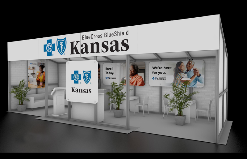 10' x 30' DesignLine Outdoor Exhibit w/ Enclosed Meeting Area and Reception Counter (ID0551)