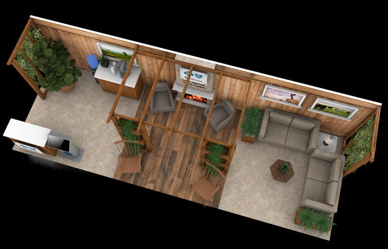 10' x 30' Inline Exhibit w/ Wood Pergola, Coffee Bar, and Semi-Private Meeting Area (ID0552)