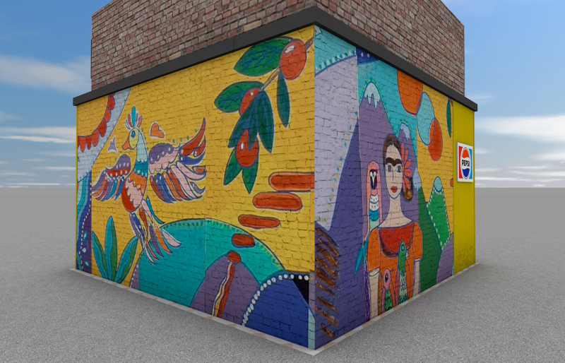 20' x 20' Outdoor Island Exhibit w/ Enclosed Retail Environment (ID0562)