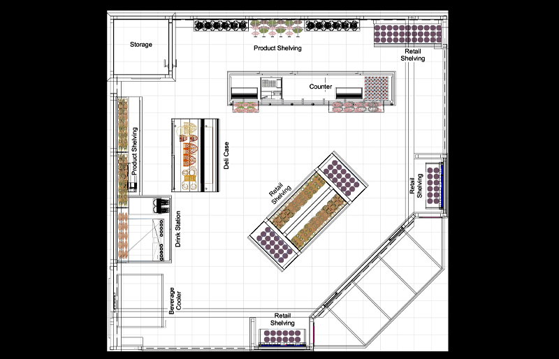 20' x 20' Outdoor Island Exhibit w/ Enclosed Retail Environment (ID0562)