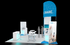 20' x 20' Custom Island Exhibit w/ Architectural Wall and HaloLit Product Kiosks (ID0564)