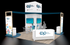 20' x 20' DesignLine Island Exhibit w/ Walk-In Storage and Backlit Kiosks (ID0565)