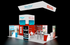 20' x 30' Product Island Exhibit w/ Media Storage Tower and BackLit Kiosks (ID0582)