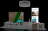 30' x 30' Custom Island Exhibit w/ Circular Hanging Sign and Demo Stations (ID0590)