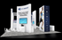 30' x 30' Island Exhibit w/ Graphic Towers, Presentation Area, and Demo Stations (ID0593)