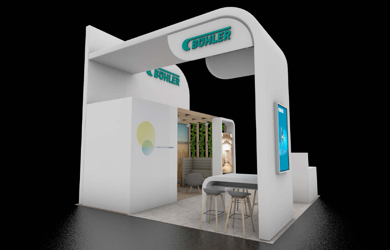 20' x 20' Scalable Custom Tubular Exhibit w/ Video Wall and Meeting Areas (ID0599)