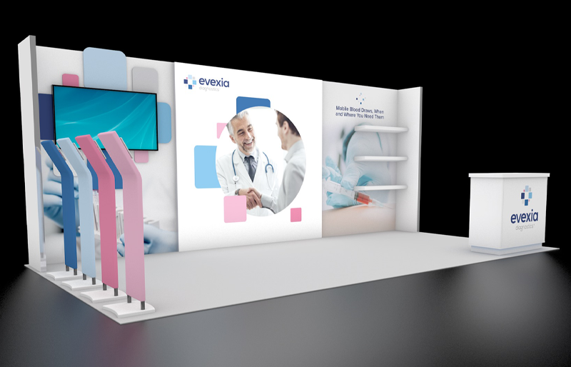 10' x 20' Scalable LightWall Display w/ Product Shelving and Portable iPad Stands (ID0607)