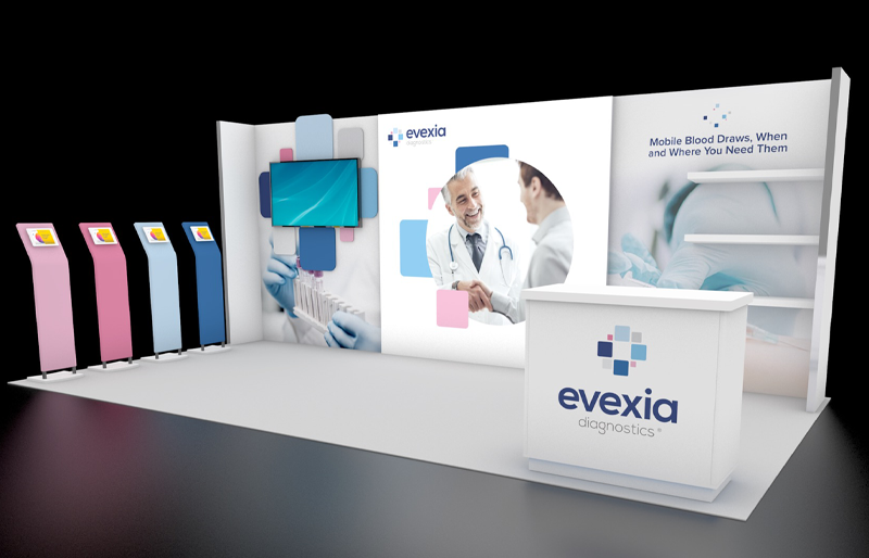 10' x 20' Scalable LightWall Display w/ Product Shelving and Portable iPad Stands (ID0607)