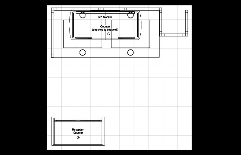 10' x 10' Scalable Custom Exhibit w/ DownLit Wood Canopy and Backlit Reception Counter (ID0610)