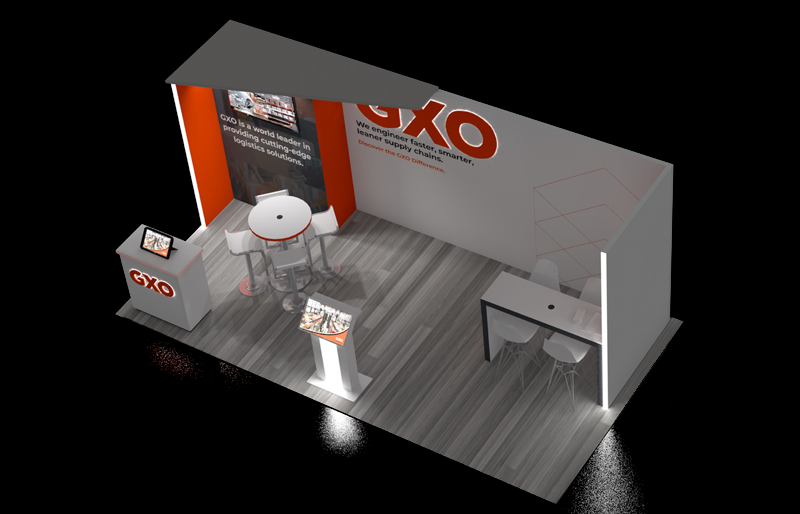 10' x 20' Scalable DesignLine Display w/ SEG Graphics, Acrylic Panels and HaloLit Logo (ID0613)