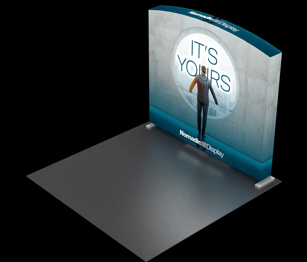 10' FabLite Pistachio Angled Double-Sided Backlit Portable Exhibit (AB2075N)