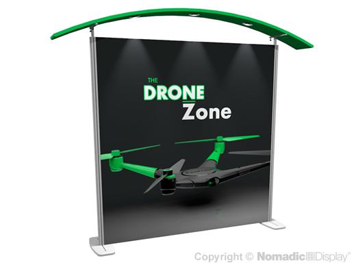Graphic Refresh - 10' Inspire 2.0 SEG Fabric w/ Pillowcase Curved Downlit Canopy (AB2064N-GR)