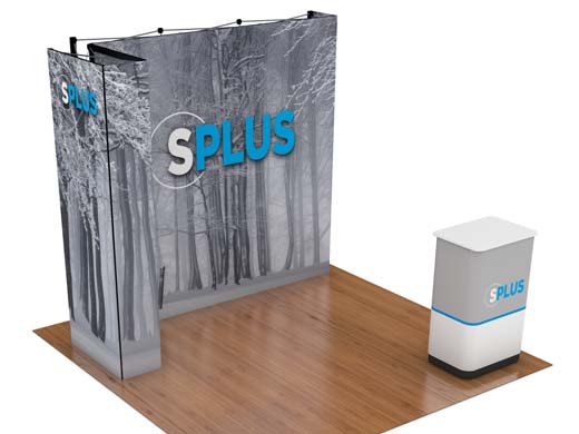 10' SPlus Single Corner SEG Fabric Pop-up Exhibit w/ Counter (DL31833N)