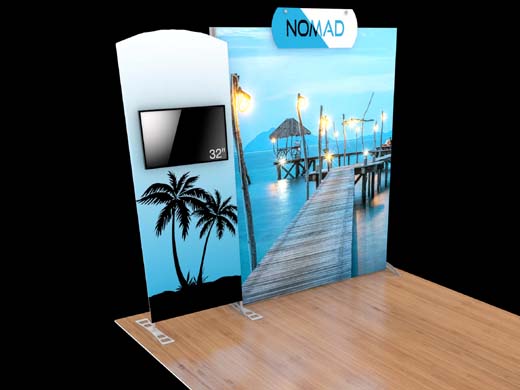 10' NoMad SEG Backlit Fabric Display w/ AV Pillowcase Kiosk (ID41931N)